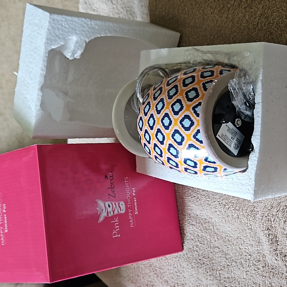 Pink Zebra Orange Ikat simmer pot